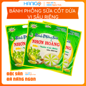 Bánh Phồng Sữa Cốt Dừa Vị Sầu Riêng - Gói 220g - HANIGO