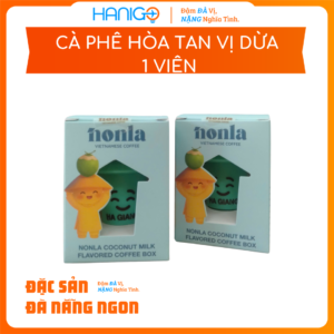 Cà Phê Hòa Tan Nguyên Chất Không Đường Vị Dừa - Hộp 1 viên 25g