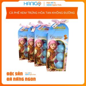 Cà Phê Hòa Tan Nguyên Chất Không Đường - 8 viên Vị Kem Trứng - HANIGO