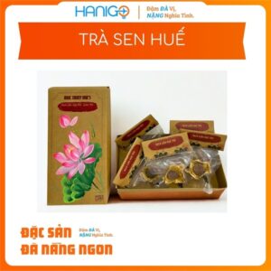 Trà Sen Cung Đình Huế - Hộp Hoa Sen Vẽ Tay - 5 bông - HANIGO