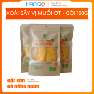 Xoài Sấy Dẻo Vị Muối Ớt - Gói 100g - HANIGO